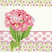 Салфетка для декупажа "Примула розовая" бумажная, 33х33 см